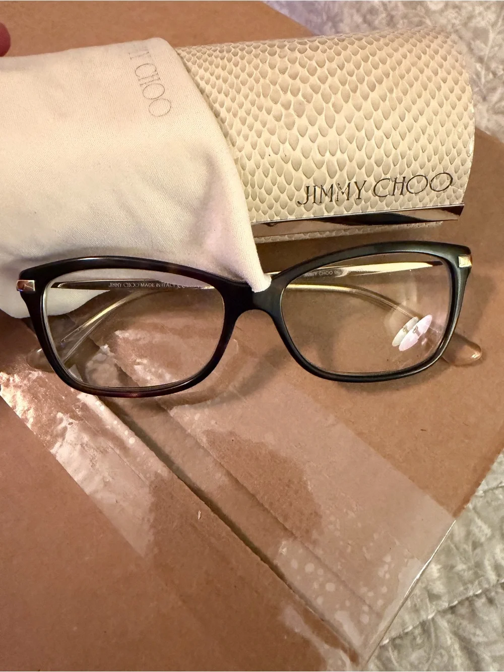 Jimmy Choo Women's Black Eyeglasses - Classic Rectangular Frame